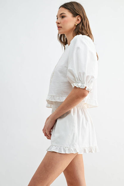 Cora Linen White Set