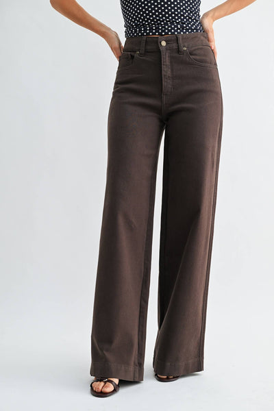 Chocolate Wide Leg Jeans