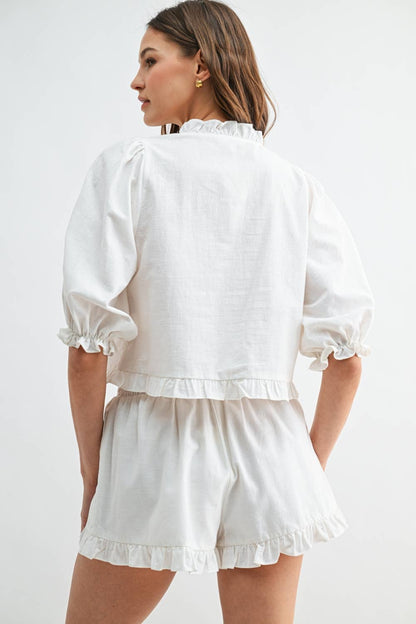 Cora Linen White Set