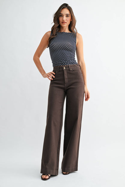 Chocolate Wide Leg Jeans